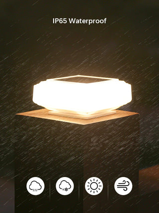Sonja - Solar Clear Lampshade Waterproof Outdoor Deck Fence Cap Light