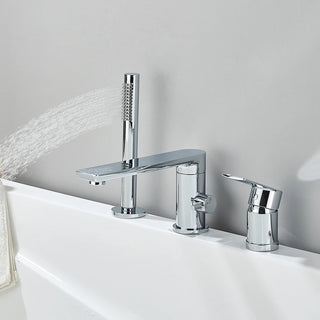 Ally - Modern 3\4 Piece Single Lever Mixer Bathtub Tap Set with Pull Out Show Spray