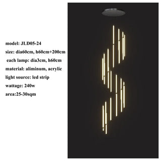 Julimar - Modern LED Strip Bar Hanging Ceiling Chandelier