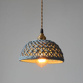 Olga - Modern White Patch Shade Pendant Hanging Round Ceiling Light