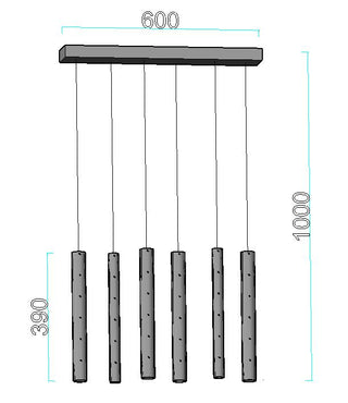 Kiyoshi - Modern LED Tube Hanging Ceiling Light