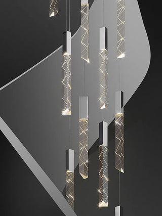 Titan - Modern LED Transparent Long Bar Hanging Chandelier