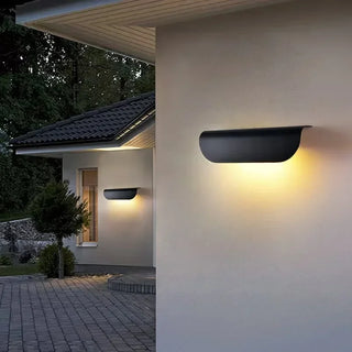 Awstin - Black Curved Modern Outdoor Wall Light