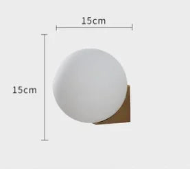 Eyre - Modern Minimalist White Milk Shade Circular Glass Ball Wall Light