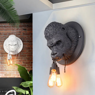 Kolja - Gorilla Head Hanging Bulb Wall Light