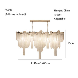 Maya - Modern Round Tiered Tassel Chain Ceiling Light Chandelier