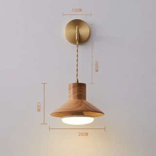 Oran - Wood Cone Adjustable Cord Pendant Ceiling Light
