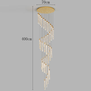 Samantha - Modern Sparkly LED Tube Ceiling Round Chandelier