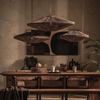 Maddox - Japanese Antique Rattan Art Chandelier