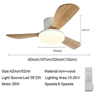 Nectarios - 42/52Inch Quiet Bedroom 3 Blade Ceiling Fan