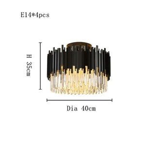 Armena - Modern Black Glass Hanging Ceiling Chandelier