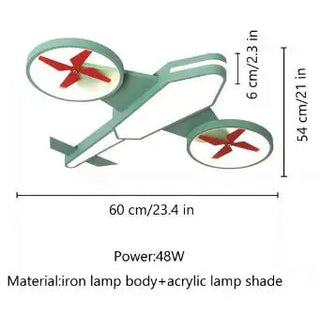 Gennady - Modern Airplane Ceiling Light / Fan For Kids Room