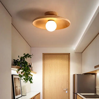 Ospino - Wooden Round Nordic Ceiling Lamp