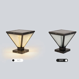 ILona Solar - Modern Minimalist Waterproof Square Prismatic Stainless Steel Glass Light