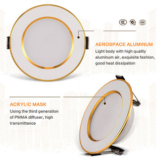 Dover - Modern Round White/Gold Ceiling Spotlight Downlight