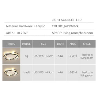 Oceanus - Modern Thin Crossed Round Ceiling Light