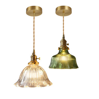 Millie Series - Coloured Patterned Glass Hanging Pendant Ceiling Light