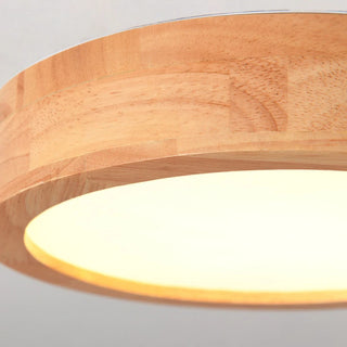 Anaco - Modern Wood Flush Mount Round Ceiling Light