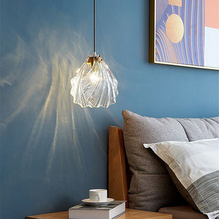Laiba  - Patterned Coloured Glass Shell Ceiling Pendant Light