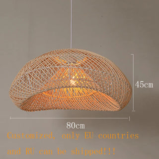 Ostin - Wicker and Rattan Round Pendant Ceiling Light