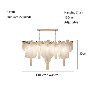 Maya - Modern Round Tiered Tassel Chain Ceiling Light Chandelier