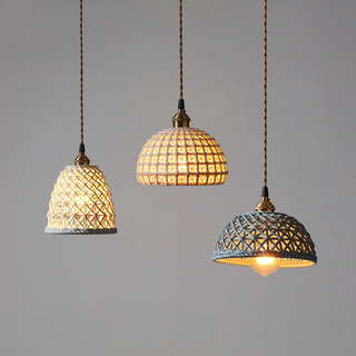 Lowrys - Patterned Ceramic Hanging Pendant Ceiling Light