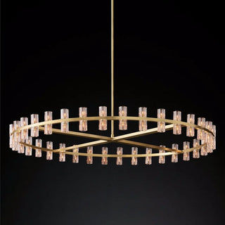 Harbie- Statement Gold Beam Cylindrical Up Down Hanging Chandelier