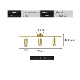 Ramesa - Modern Gold Semi-Flush Adjustable Head LED Ceiling Light