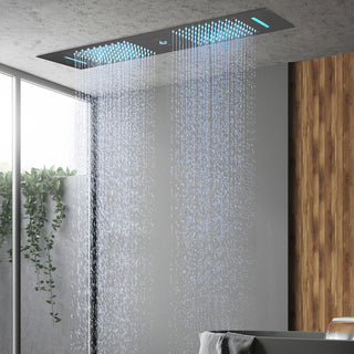 Loida - Modern LED Stainless Steel Ceiling Mounted Shower Panel with Phone Control