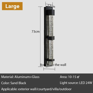 Calliope - Crystal Bubble Black Modern Outdoor Wall Light Bar
