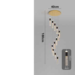 Dylan - Modern Sparkly LED Tube Ceiling Round Chandelier