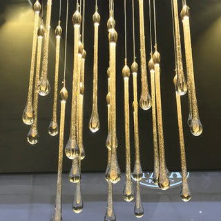 Hannah - Modern Spiral Teardrop with Liquid Ceiling Chandelier