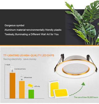 Dover - Modern Round White/Gold Ceiling Spotlight Downlight