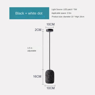 Apel - Modern Round Black Cord Hanging Pendant Ceiling Light