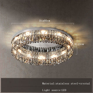Alpine - Silver Round Coloured Hanging Glass Recessed Ceiling Light Chandelier