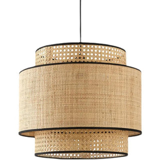 Fasseela - Perforated Handwoven Bamboo Black Hanging Pendant Ceiling Light