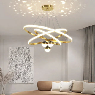 Camillie  - Feather Round Hanging Ceiling Chandelier