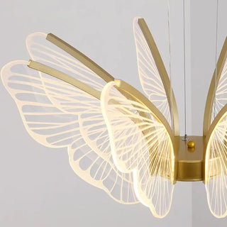 Damir - Gold LED Butterfly Wings Hanging Chandelier