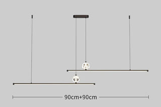 Minore - Minimalist Thin Beam Crystal Hanging Pendant Ceiling Light