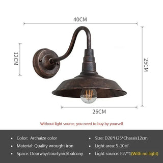 Mabin - American Retro Industrial Outdoor Wall Light