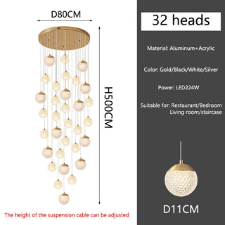 Heloisa - Spiral Hanging Ceiling Pendant Chandelier
