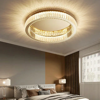 Beatrice - Crystal Glass Round Modern Semi-Flush Ceiling Light Chandelier