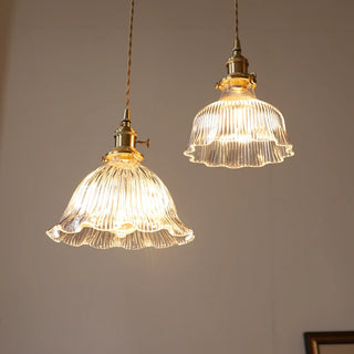 Millie Series - Coloured Patterned Glass Hanging Pendant Ceiling Light