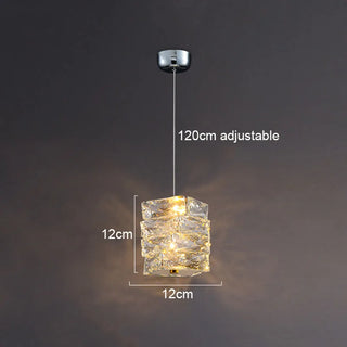 Mafolie - Twisted Crystal Glass Hanging Pendant Ceiling Light