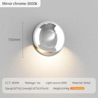 Thiago - Modern Circular Coloured Glass Dome Wall Light