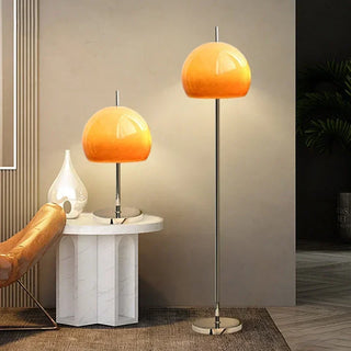 Orienne gradient orange glass mushroom floor lamp for living room and bedroom