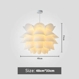 Safa - Linear White Hanging Round Lotus Ceiling Light