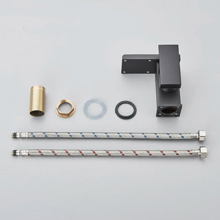 Nicoll - LED Waterfall Matte Black Bathroom Hot and Cold Water Mixer Taps Sink Faucet