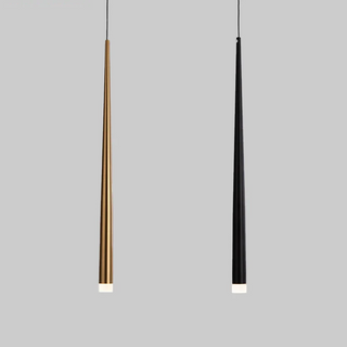 Lille - Narrow Cylindrical Metallic Hanging Pendant Ceiling Light