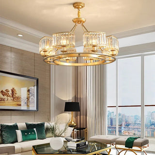 Hazel - Gold Crystal Round Hanging Chandelier